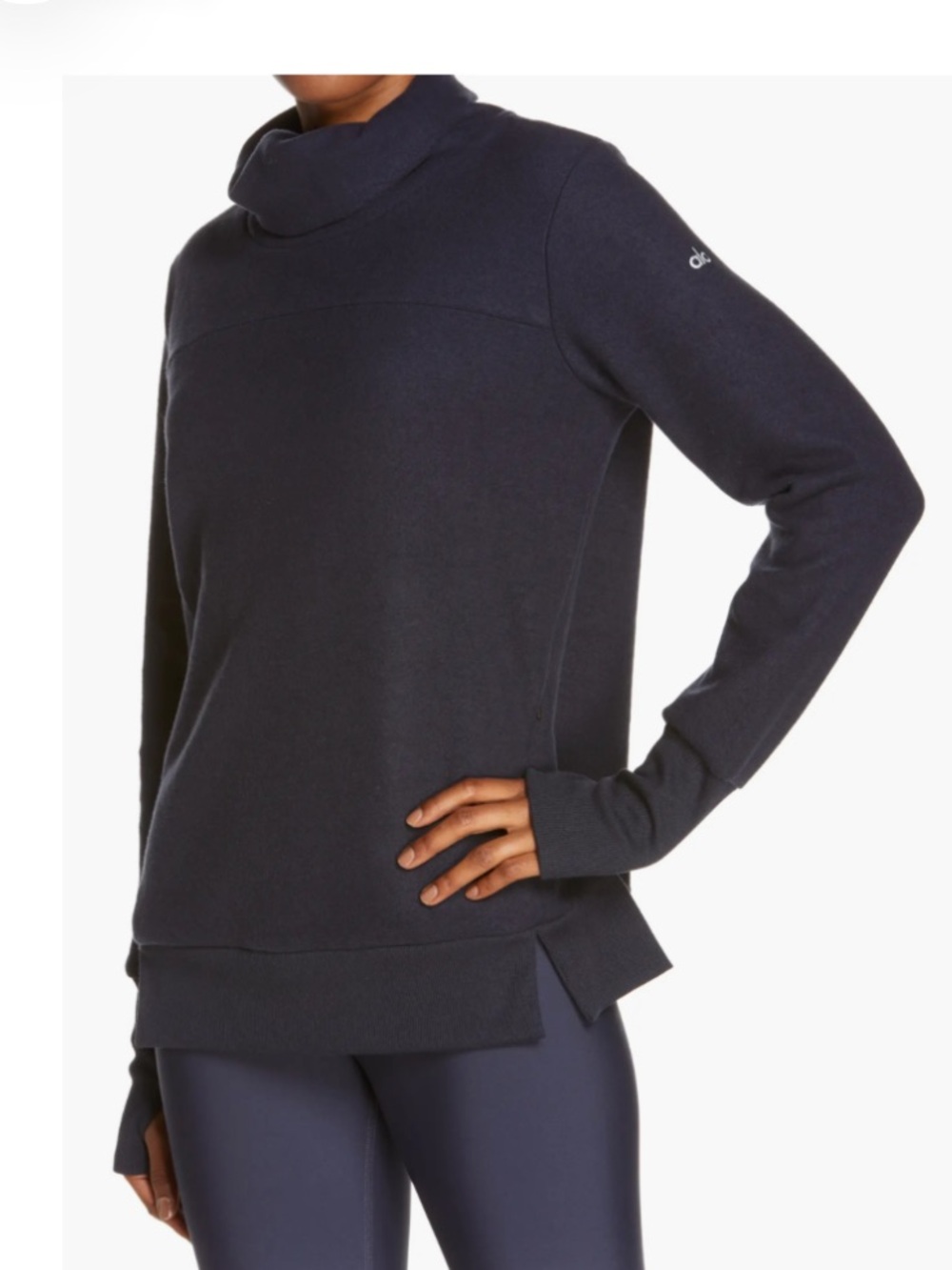 Alo Warmth Cover-Up Turtleneck Dark navy large NWOT